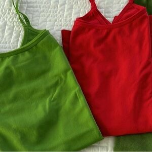 2 Spaghetti strap tops and 1 tank